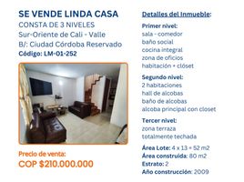 3 Habitación Villa en venta en Cali, Valle Del Cauca, Cali