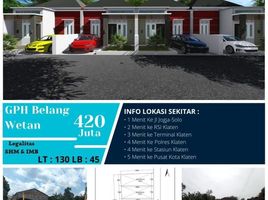 2 Kamar Vila for sale in Klaten Utara, Klaten, Klaten Utara