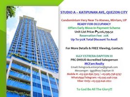 1 Bedroom Apartment for sale in Katipunan LRT-2, Quezon City, Quezon City