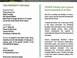  Terreno (Parcela) en venta en Santa Rosa City, Calabarzon, Santa Rosa City, Laguna