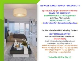 1 Bedroom Apartment for sale at 100 West Makati by Filinvest, Makati City, Southern District, Metro Manila