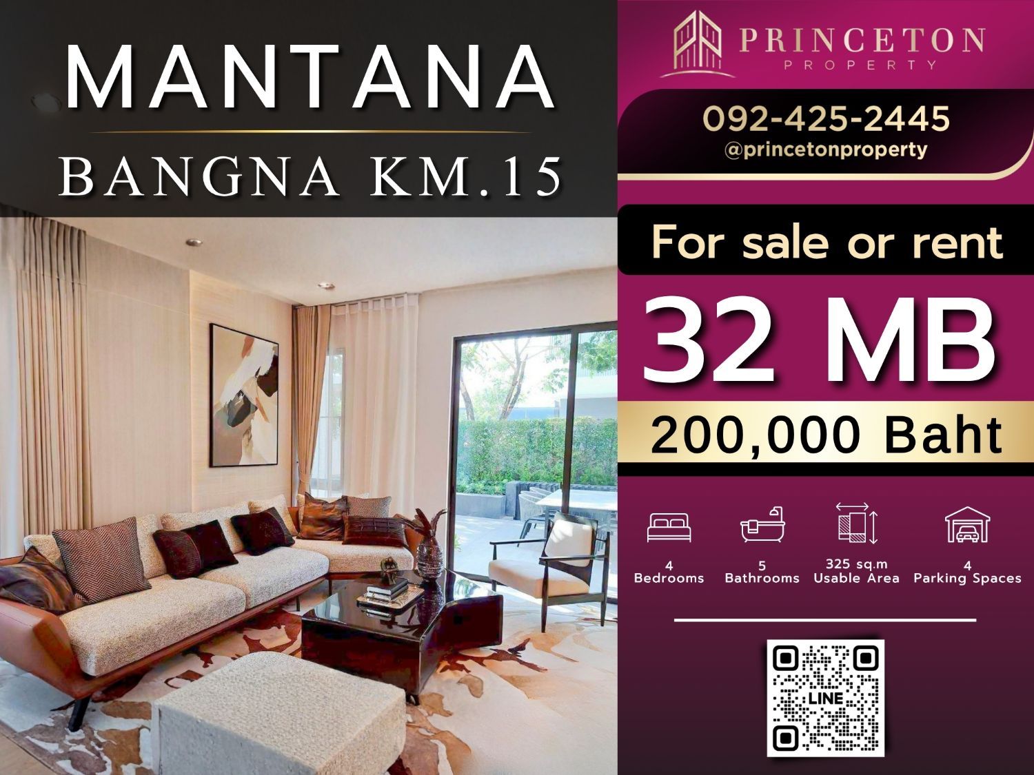 4 Bedrooms House for rent In Mantana Bangna Km 15 Bang Chalong Samut Prakan