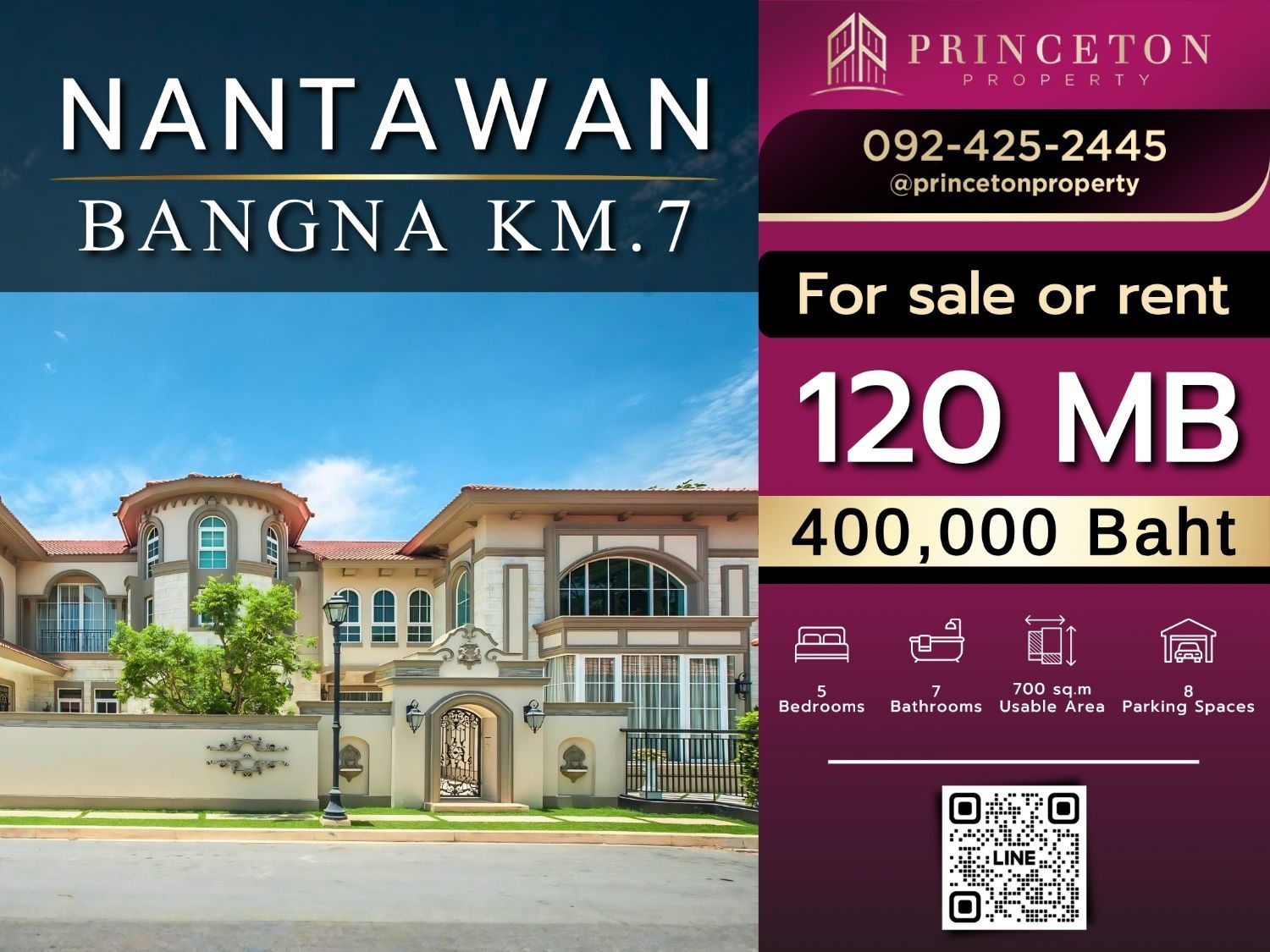 5 Bedrooms House for rent In Nantawan Bangna Km7 Bang Kaeo Samut Prakan