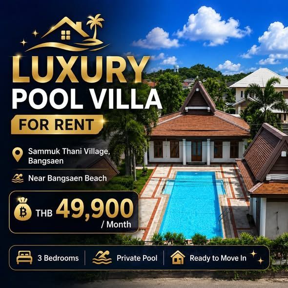 3 Bedroom Villa For Rent In Saen Suk, Chon Buri