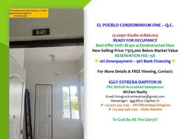 Studio Apartment for sale in Metro Manila, Quezon City, Eastern District, Metro Manila