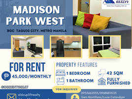 1 Bedroom Condo for rent at Madison Park West, Taguig City, Southern District