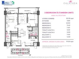 3 Bedroom Apartment for sale at DMCI Calathea Place, Paranaque City, Southern District, Metro Manila