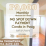 1 Bedroom Condo for rent in Rizal, Calabarzon, Cainta, Rizal